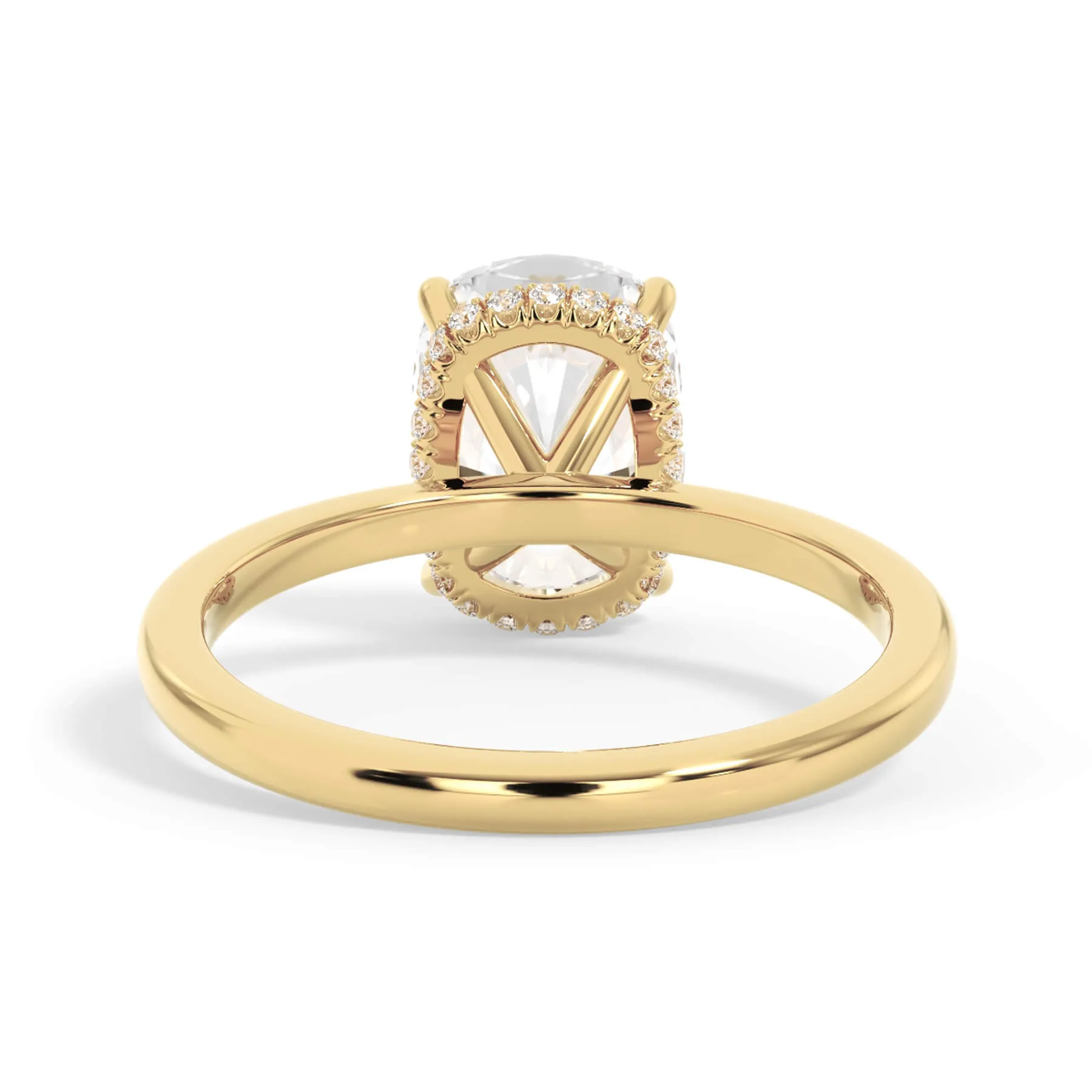 Wrap Diamond Engagement Ring with Plain Band - Yellow Wrap
