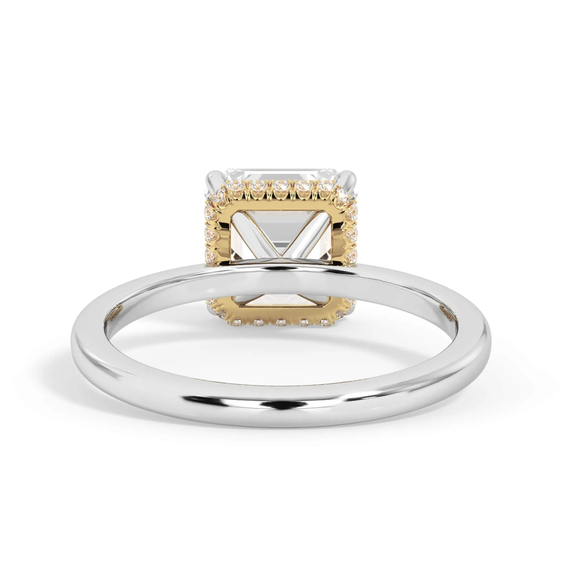Wrap Diamond Engagement Ring with Plain Band - Yellow Wrap