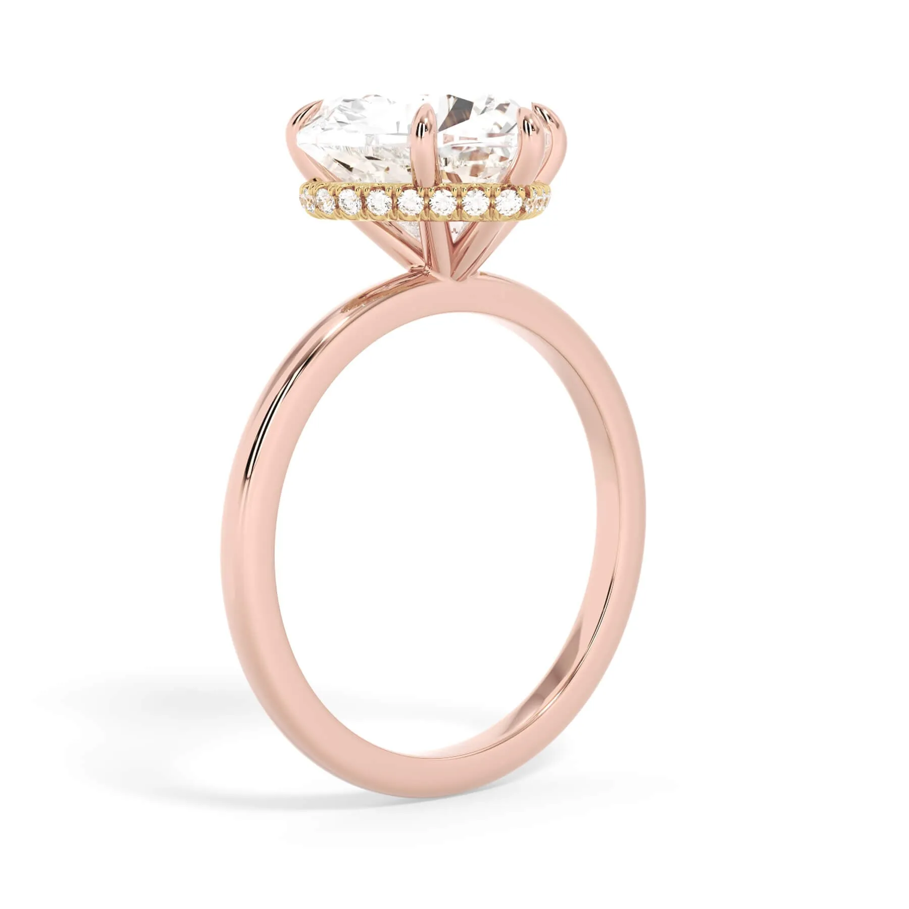 Wrap Diamond Engagement Ring with Plain Band - Yellow Wrap