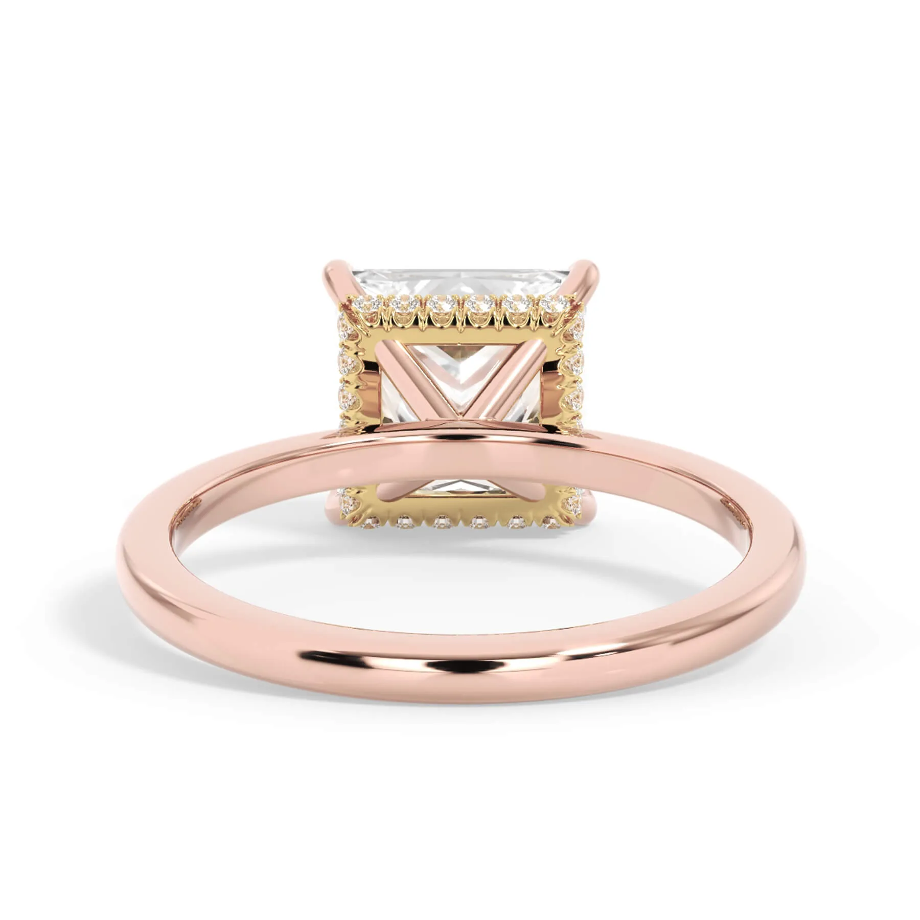 Wrap Diamond Engagement Ring with Plain Band - Yellow Wrap
