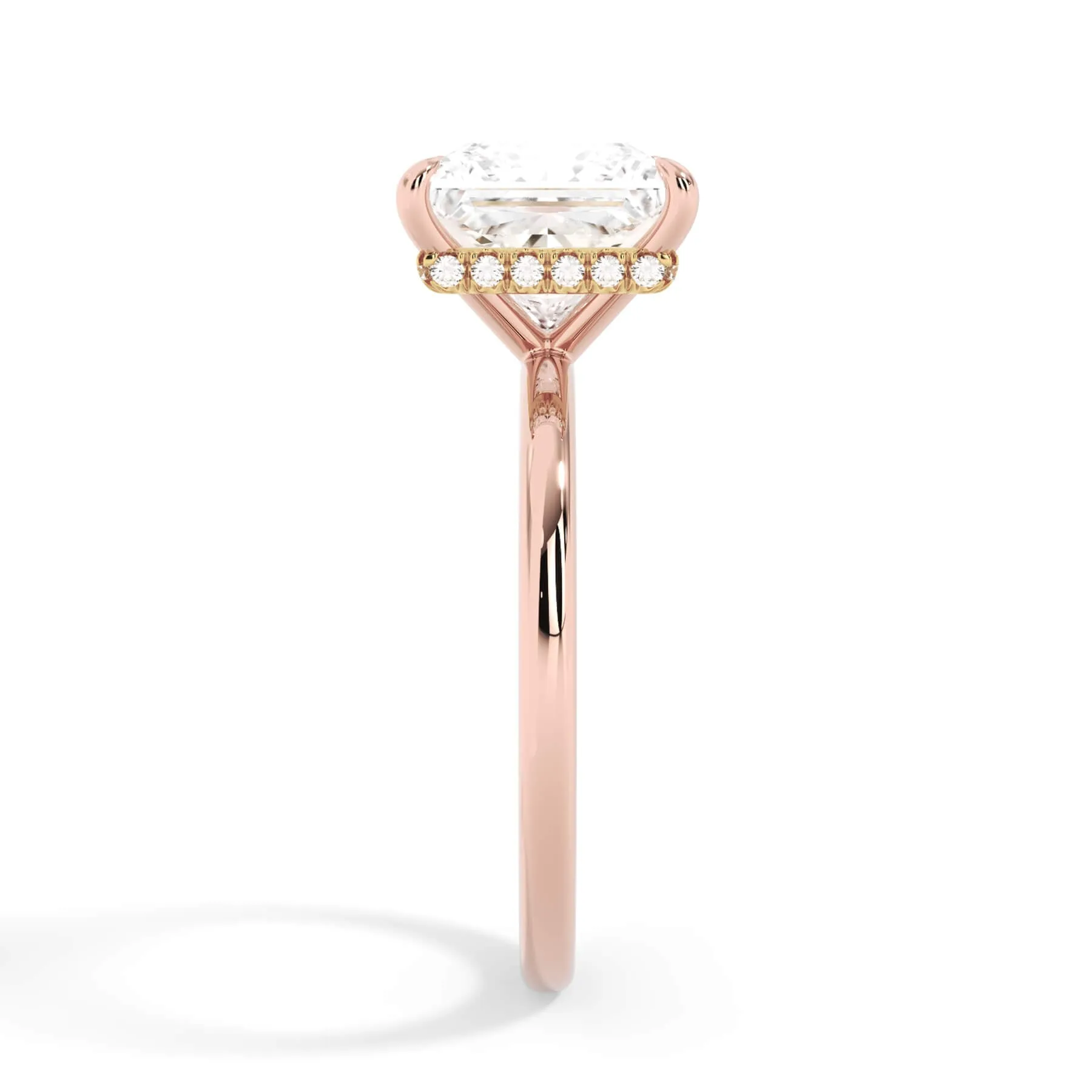 Wrap Diamond Engagement Ring with Plain Band - Yellow Wrap