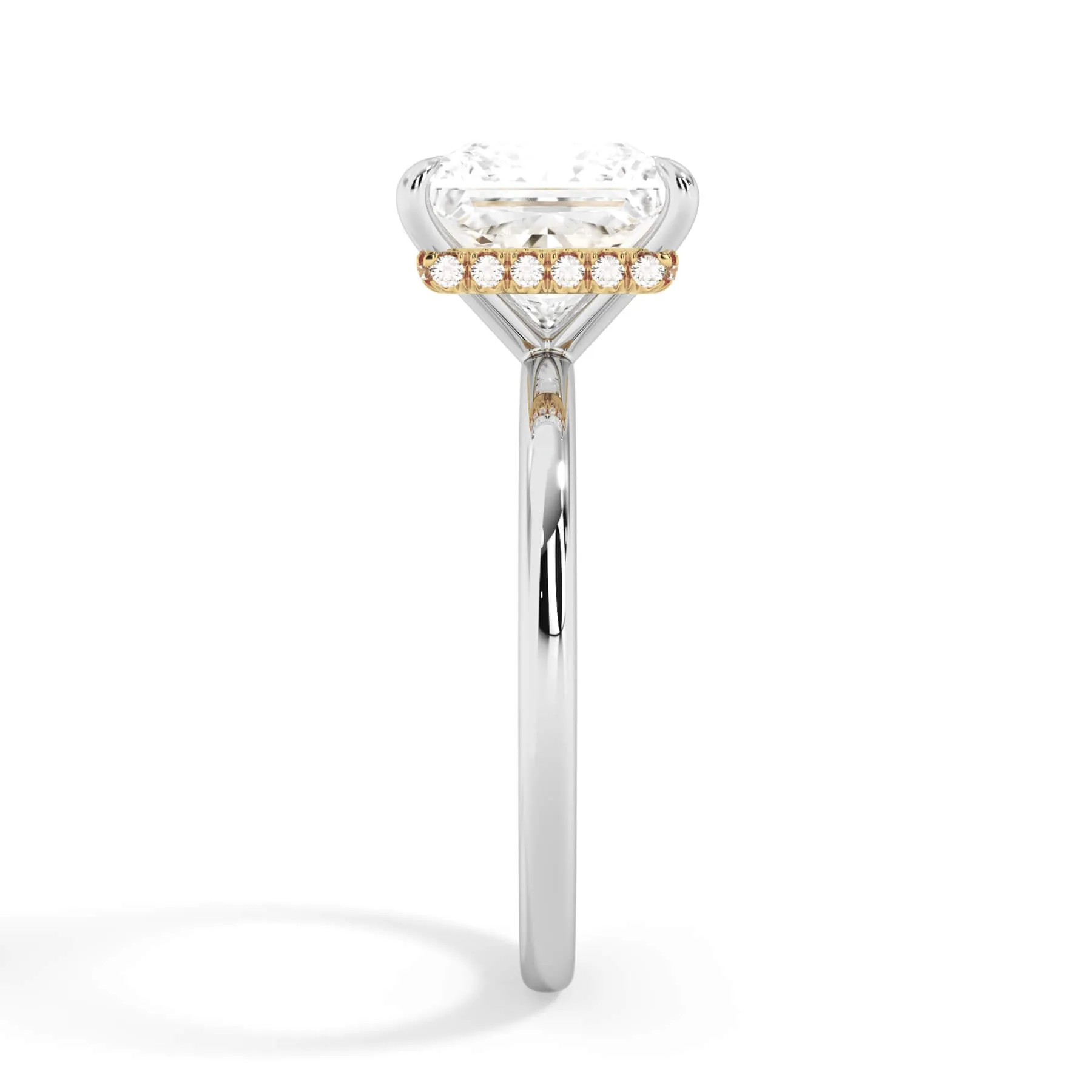 Wrap Diamond Engagement Ring with Plain Band - Yellow Wrap