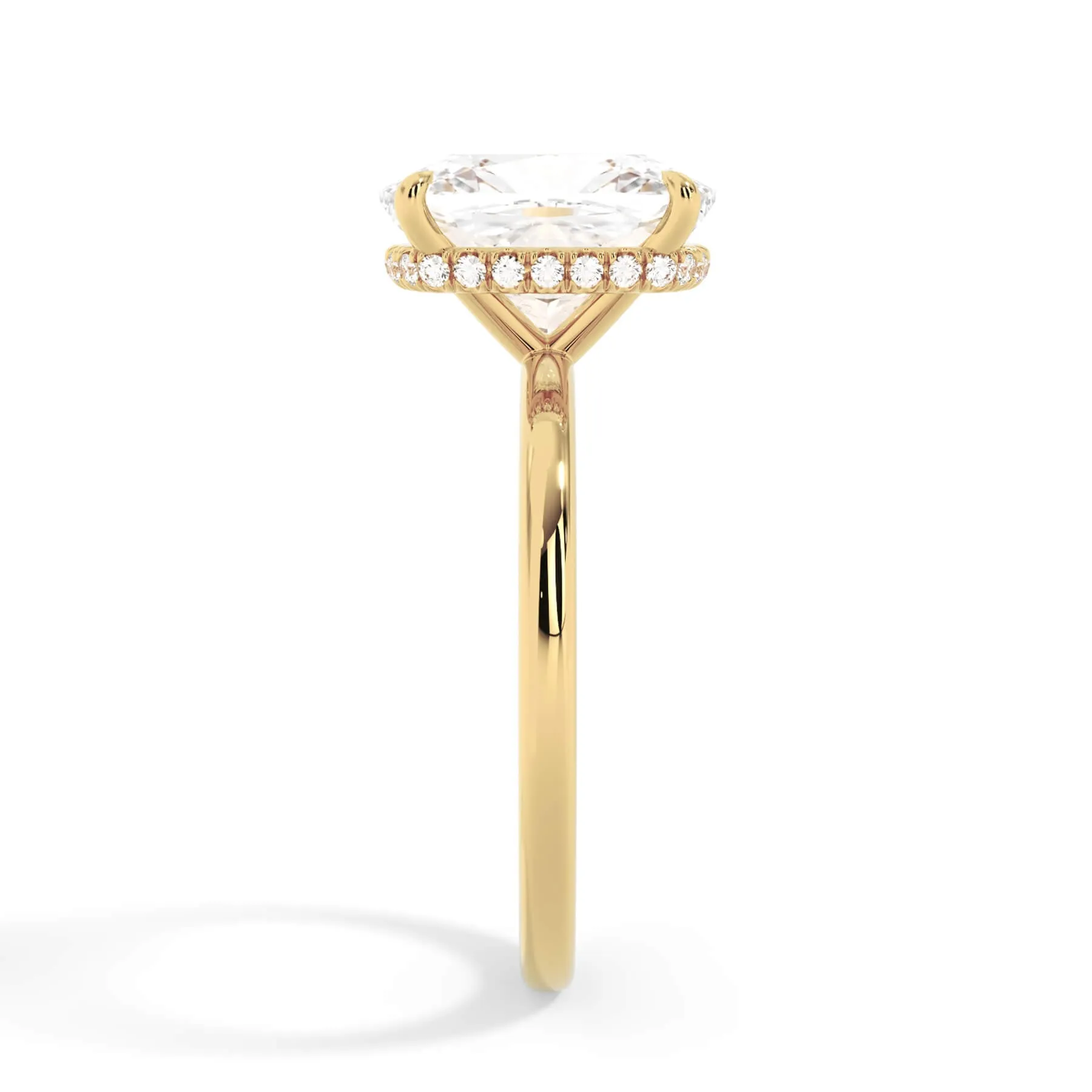 Wrap Diamond Engagement Ring with Plain Band - Yellow Wrap