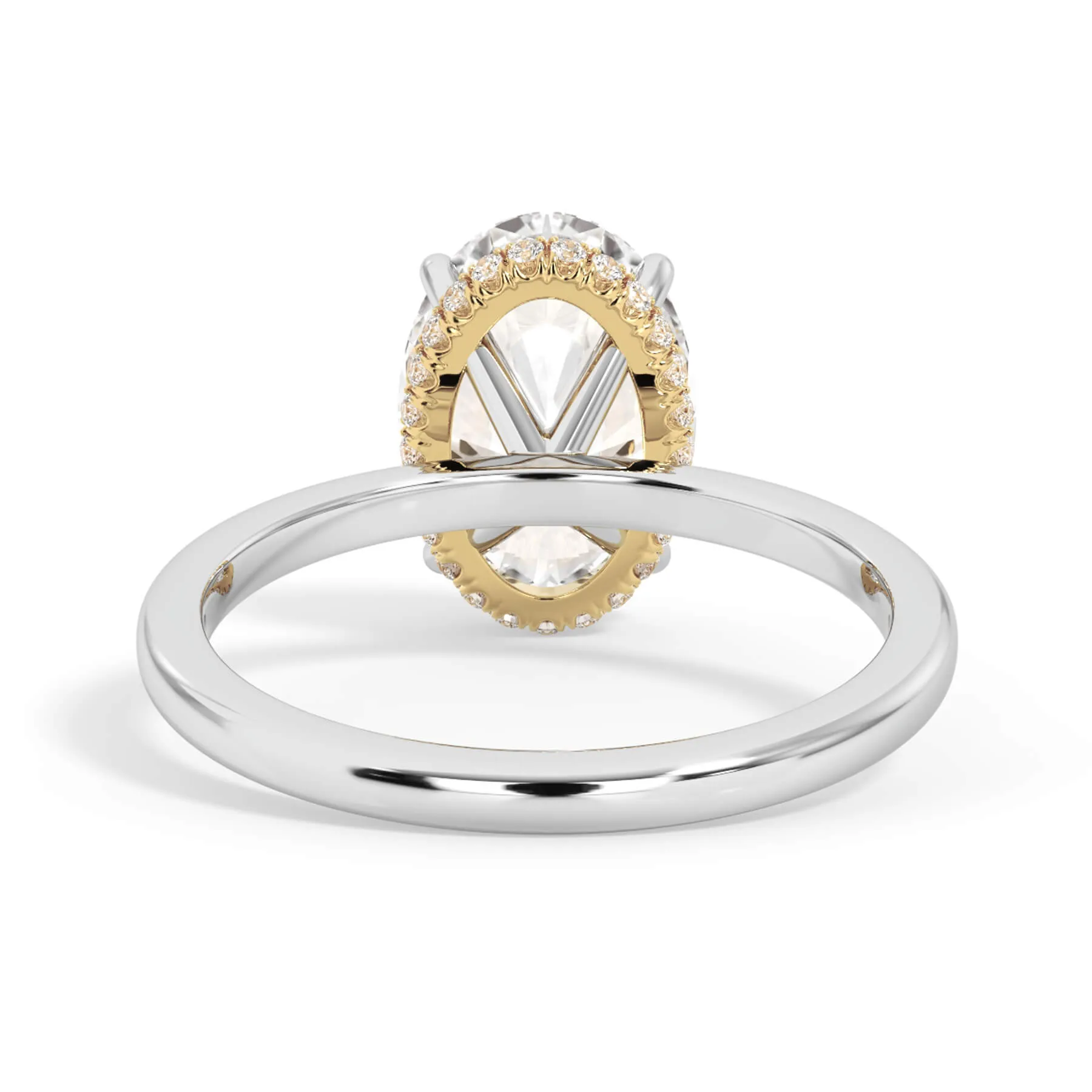 Wrap Diamond Engagement Ring with Plain Band - Yellow Wrap