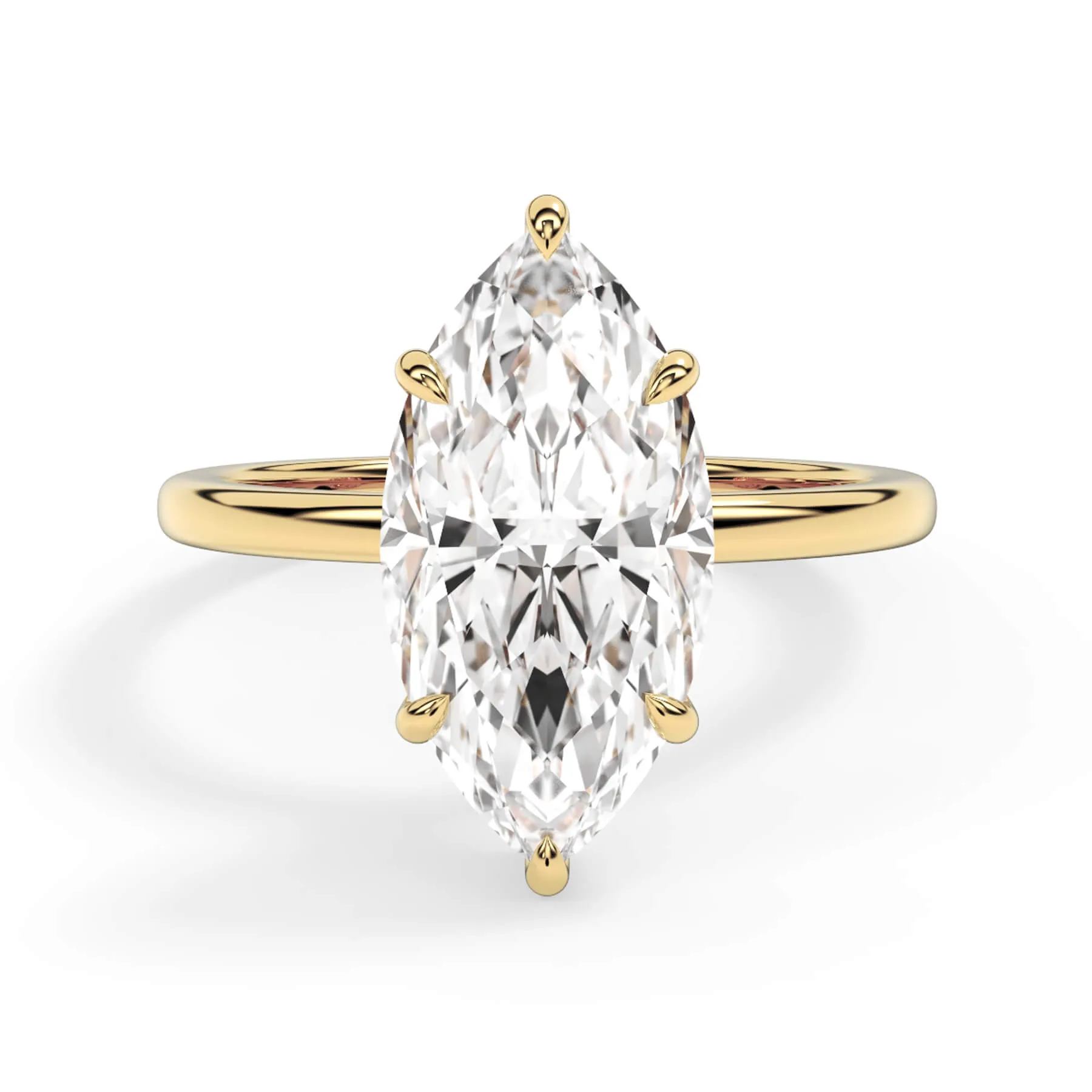 Wrap Diamond Engagement Ring with Plain Band - Yellow Wrap