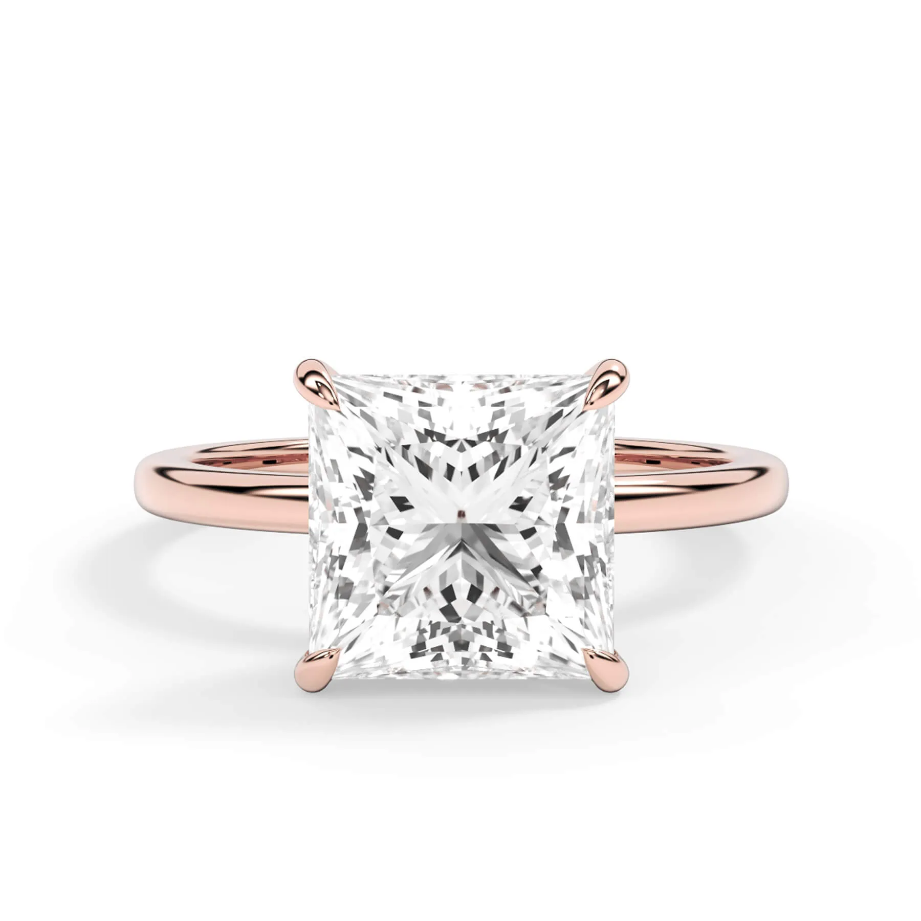 Wrap Diamond Engagement Ring with Plain Band - Yellow Wrap