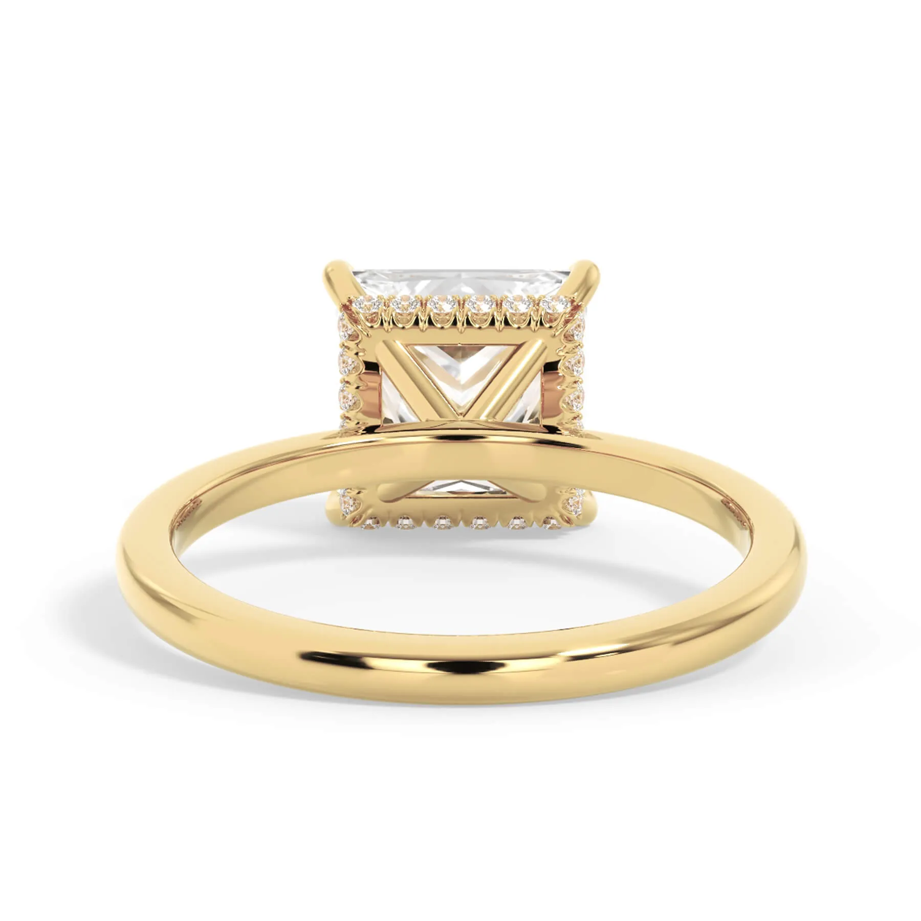 Wrap Diamond Engagement Ring with Plain Band - Yellow Wrap