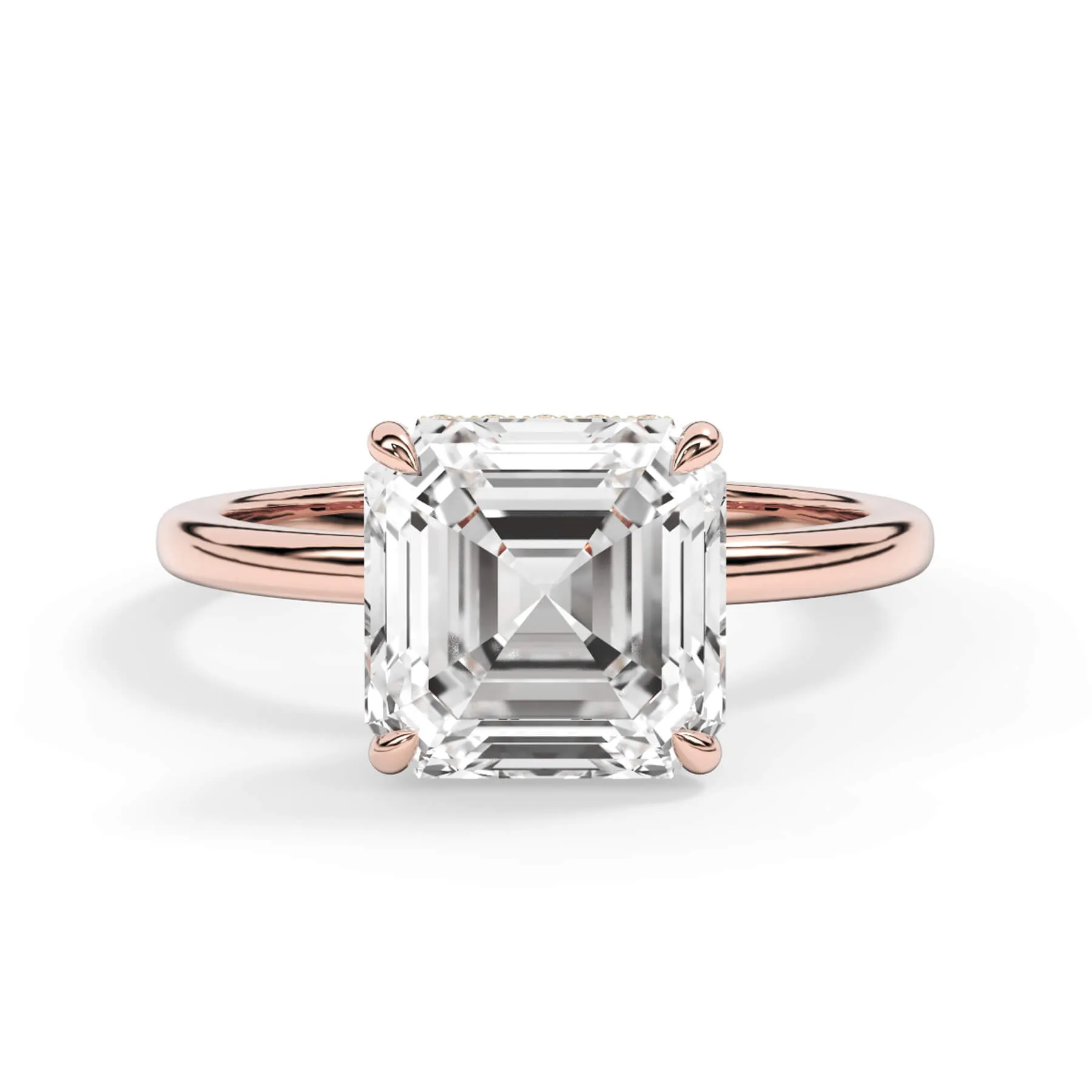 Wrap Diamond Engagement Ring with Plain Band - Yellow Wrap