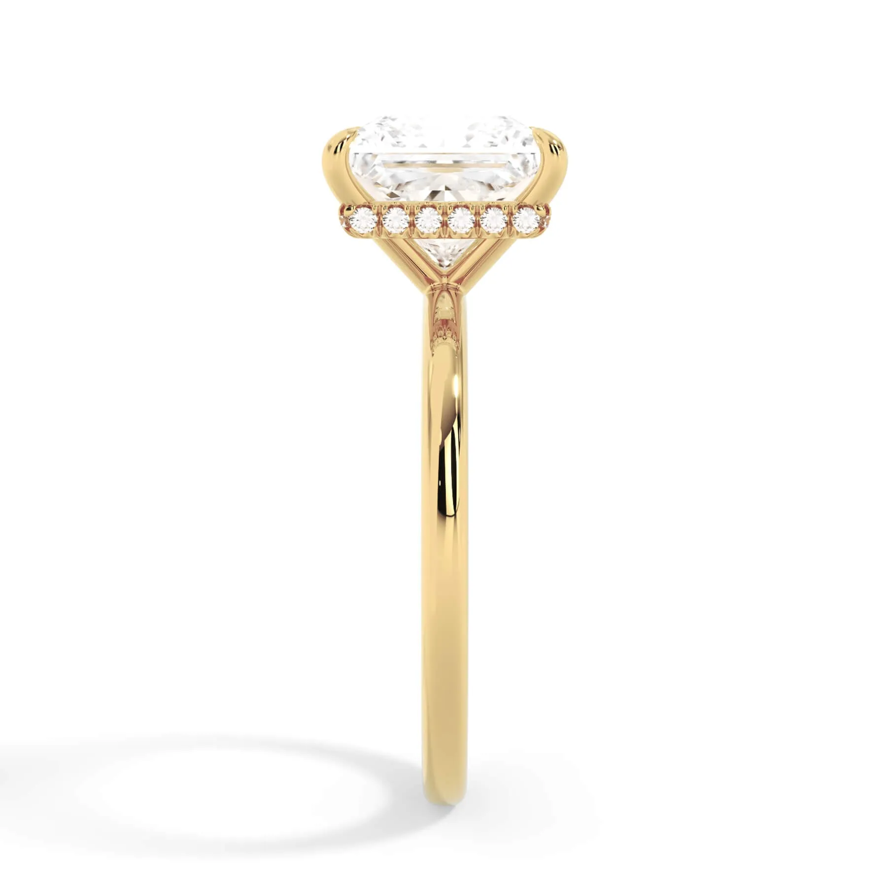 Wrap Diamond Engagement Ring with Plain Band - Yellow Wrap
