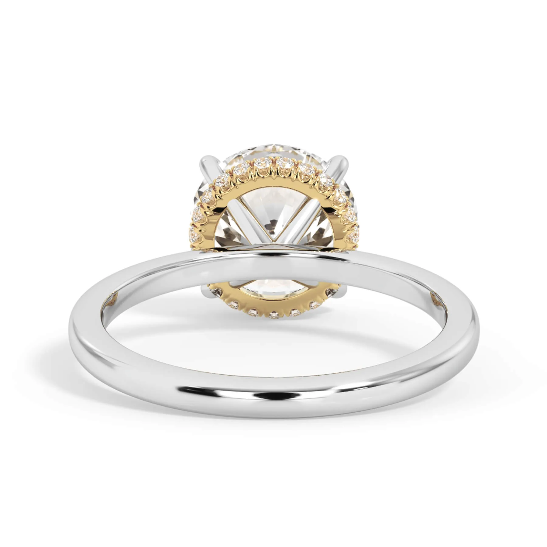 Wrap Diamond Engagement Ring with Plain Band - Yellow Wrap
