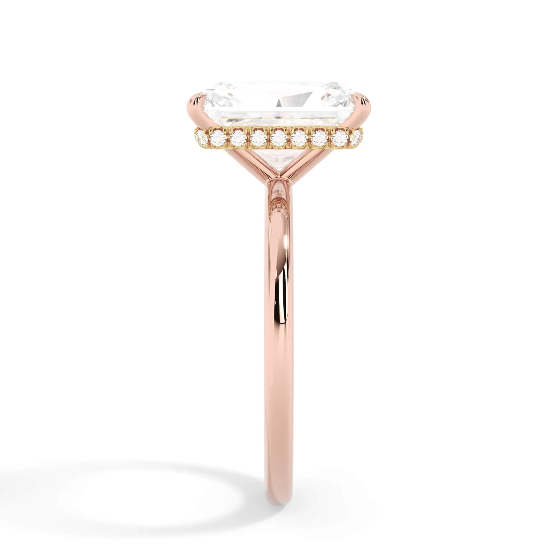Wrap Diamond Engagement Ring with Plain Band - Yellow Wrap