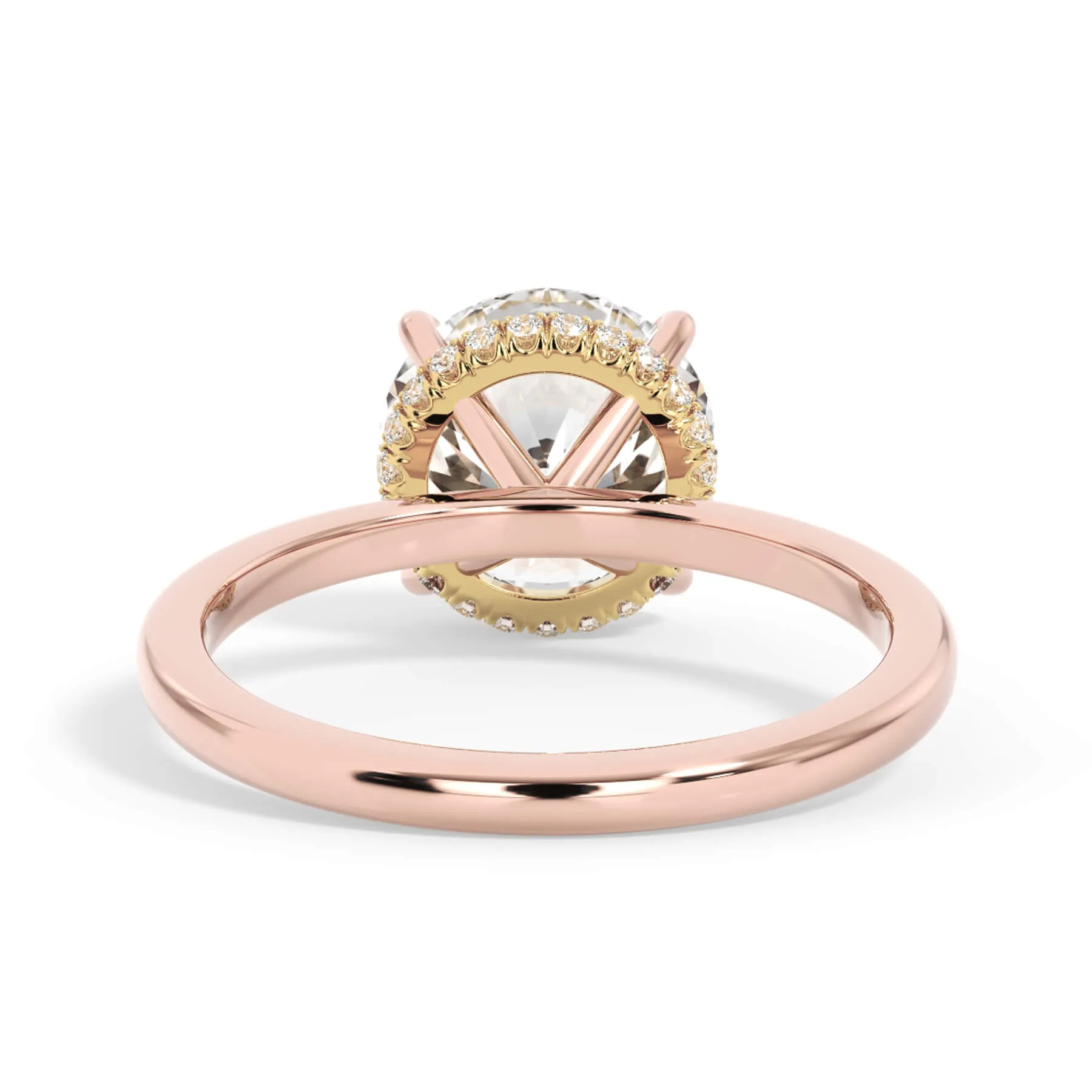 Wrap Diamond Engagement Ring with Plain Band - Yellow Wrap