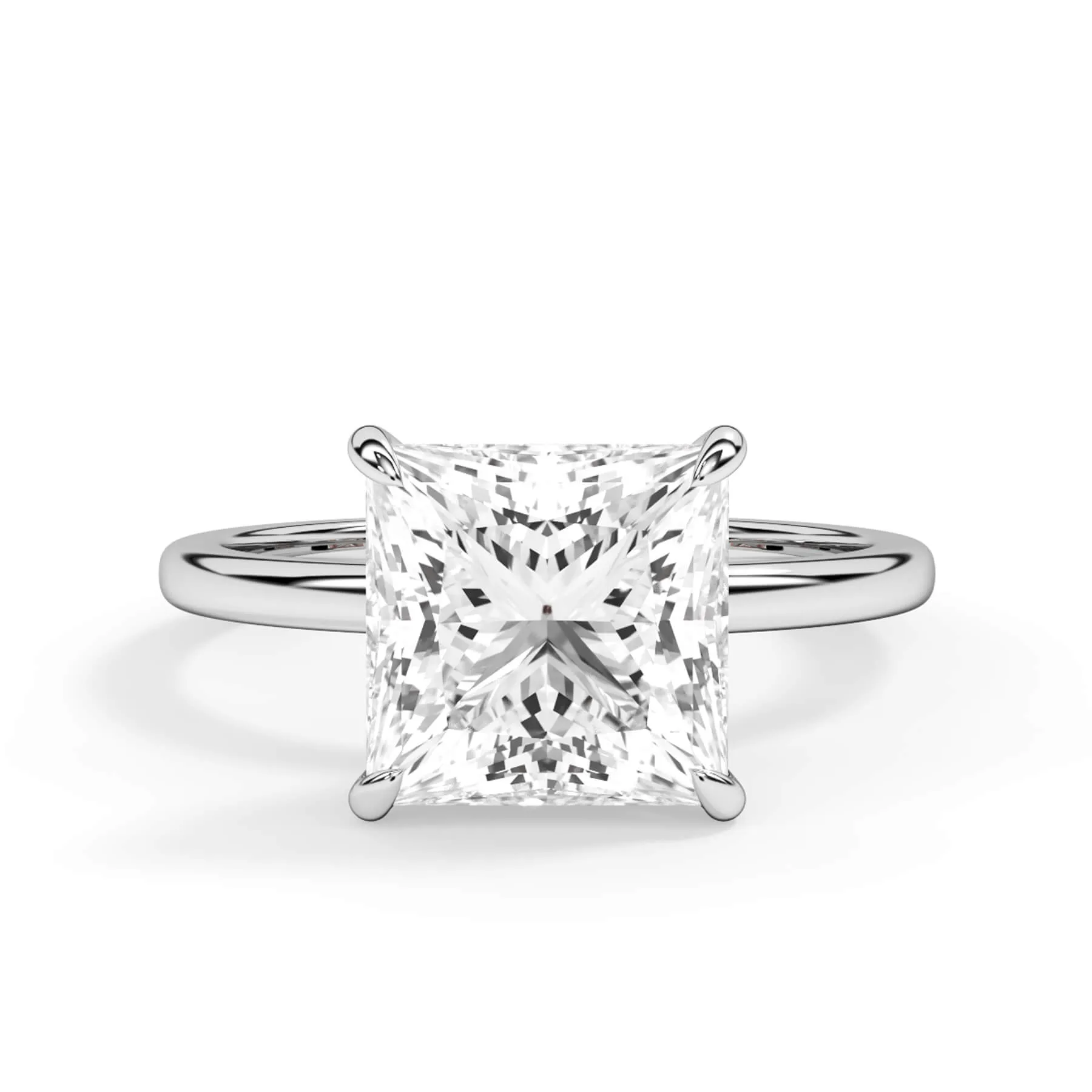 Wrap Diamond Engagement Ring with Plain Band - Yellow Wrap