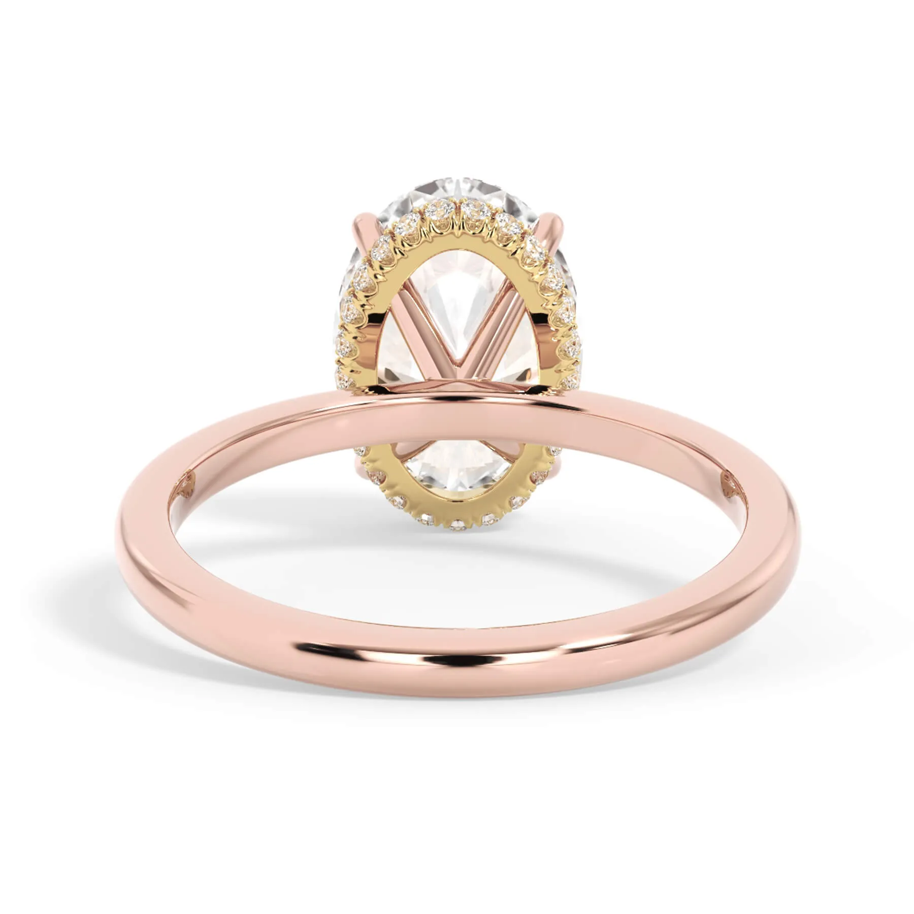 Wrap Diamond Engagement Ring with Plain Band - Yellow Wrap