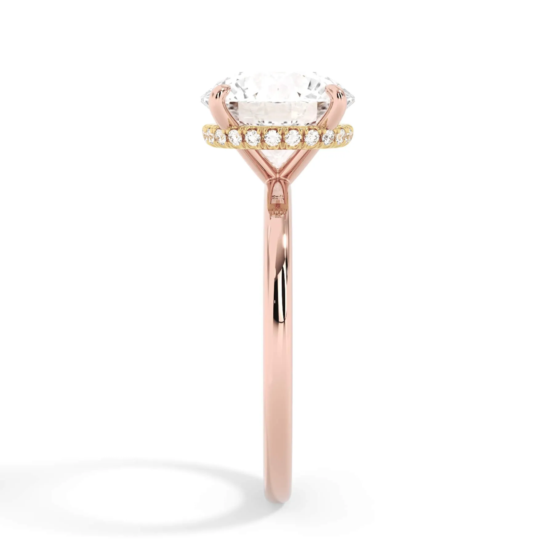 Wrap Diamond Engagement Ring with Plain Band - Yellow Wrap