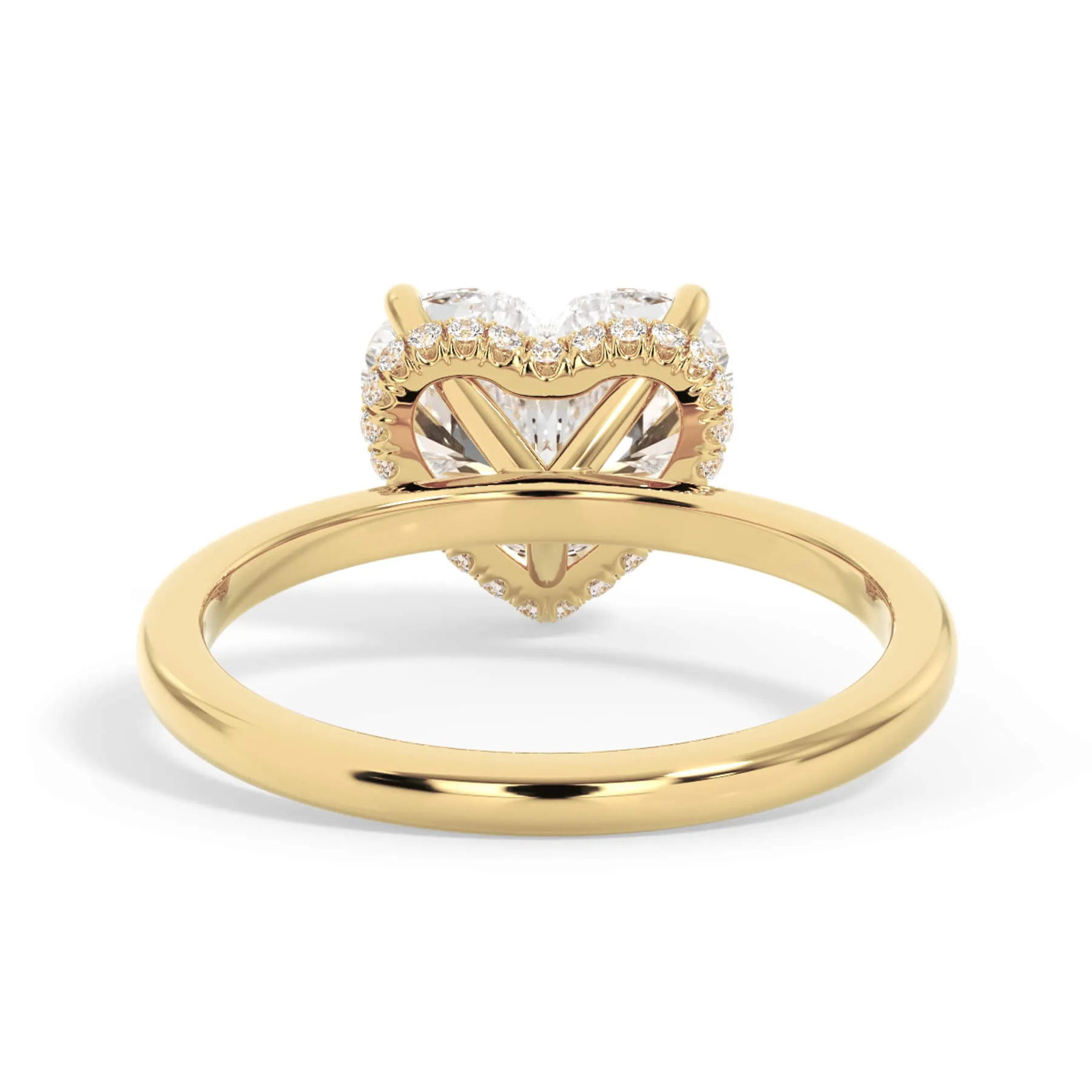Wrap Diamond Engagement Ring with Plain Band - Yellow Wrap