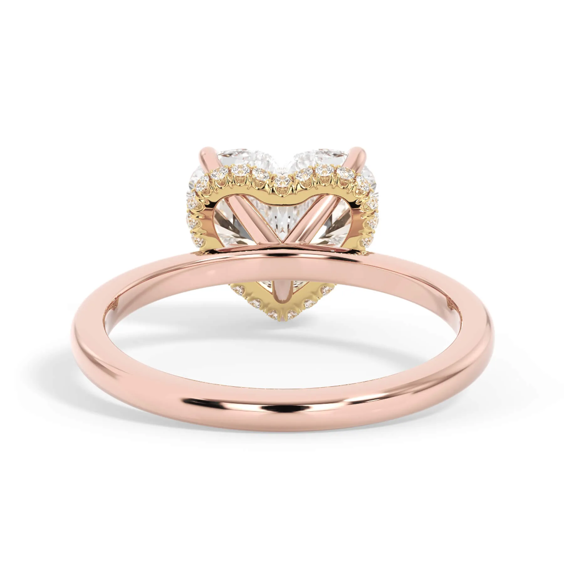 Wrap Diamond Engagement Ring with Plain Band - Yellow Wrap