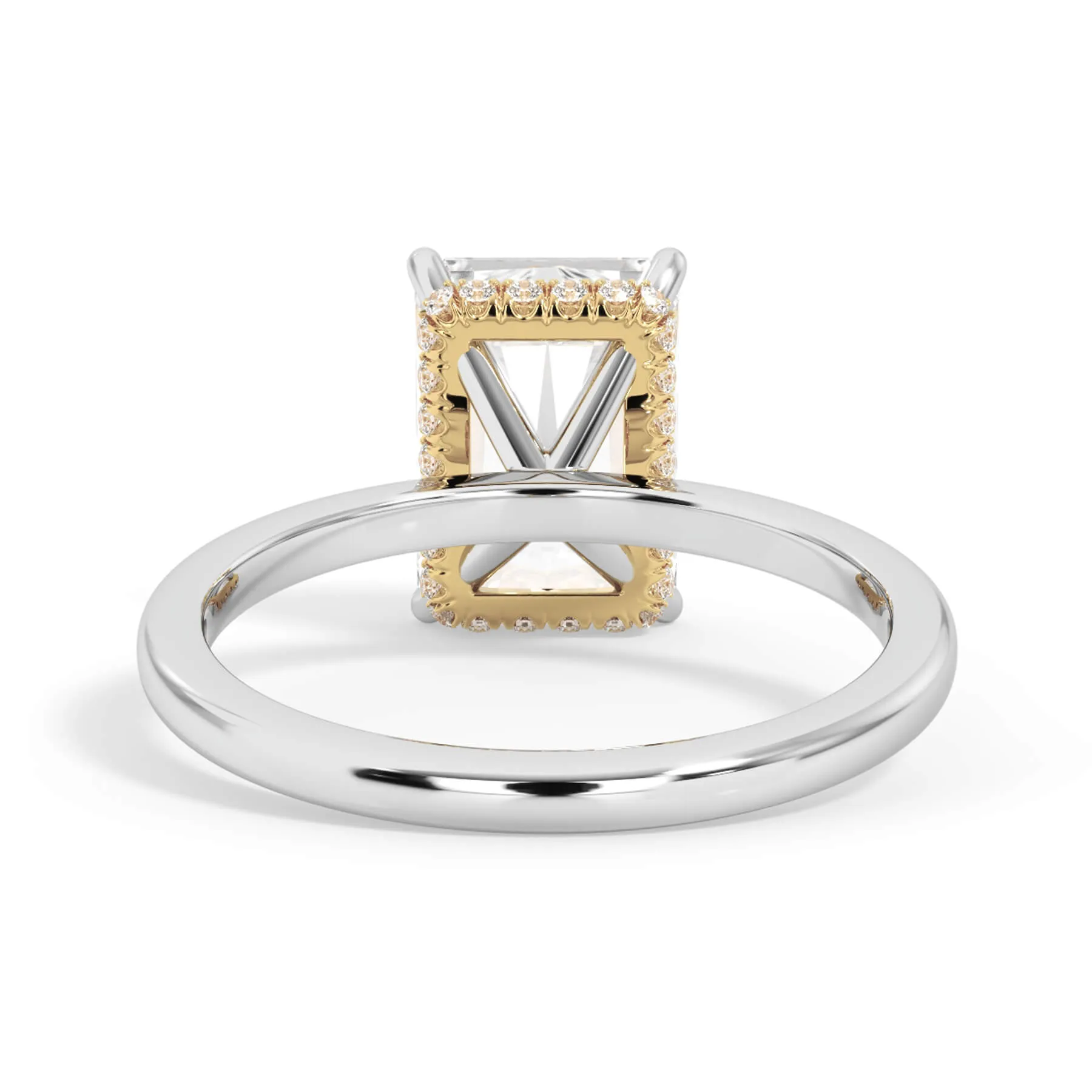 Wrap Diamond Engagement Ring with Plain Band - Yellow Wrap