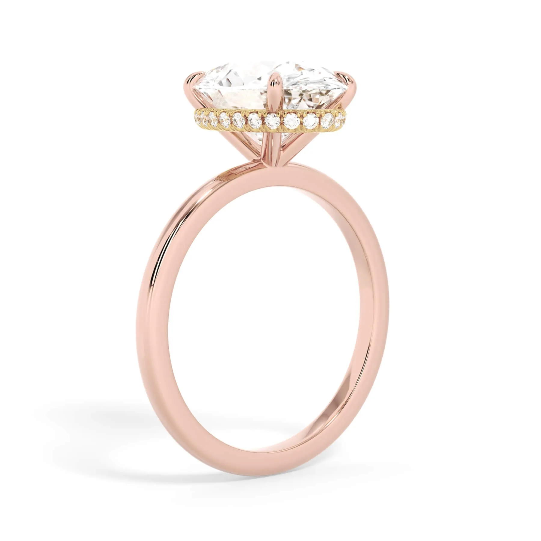 Wrap Diamond Engagement Ring with Plain Band - Yellow Wrap