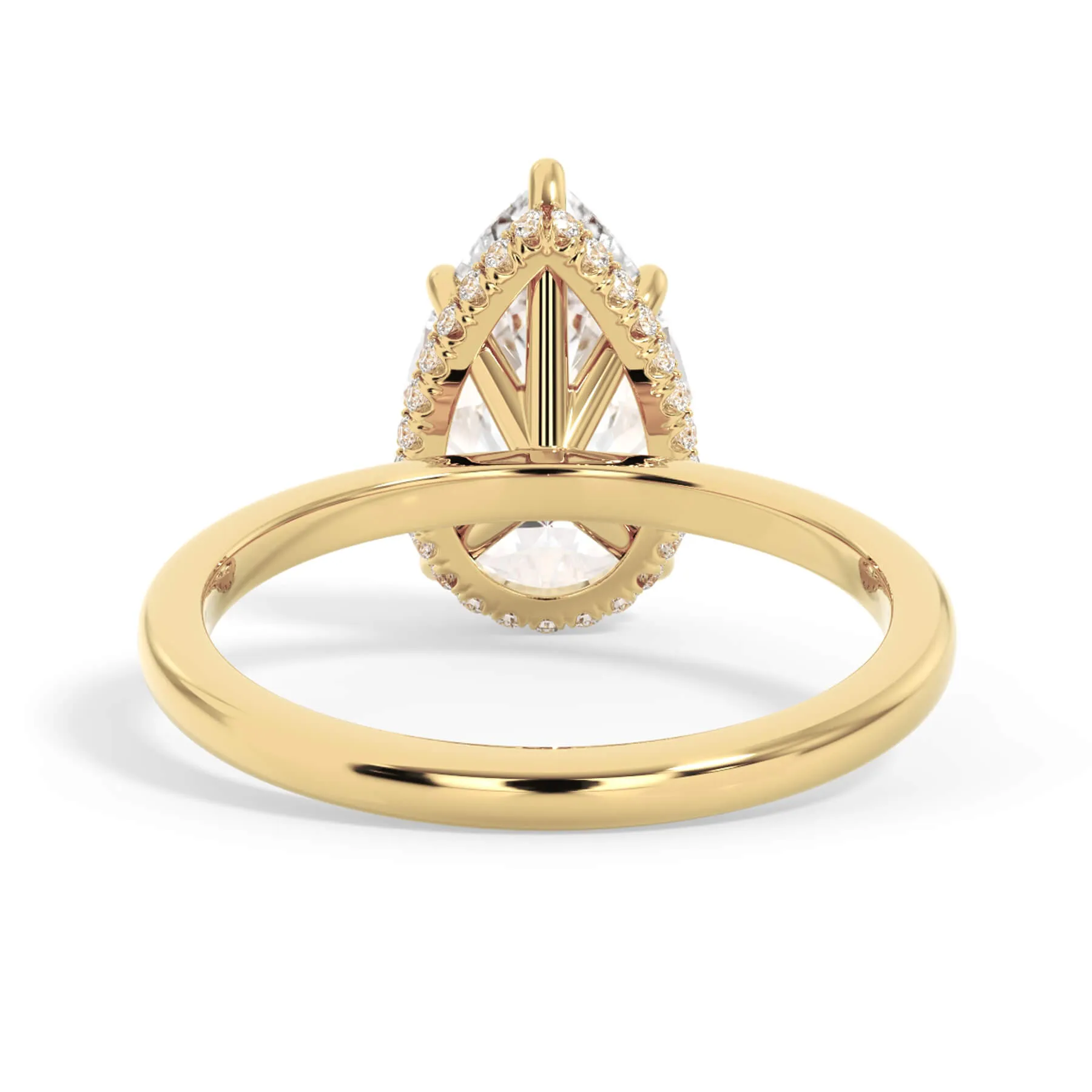 Wrap Diamond Engagement Ring with Plain Band - Yellow Wrap