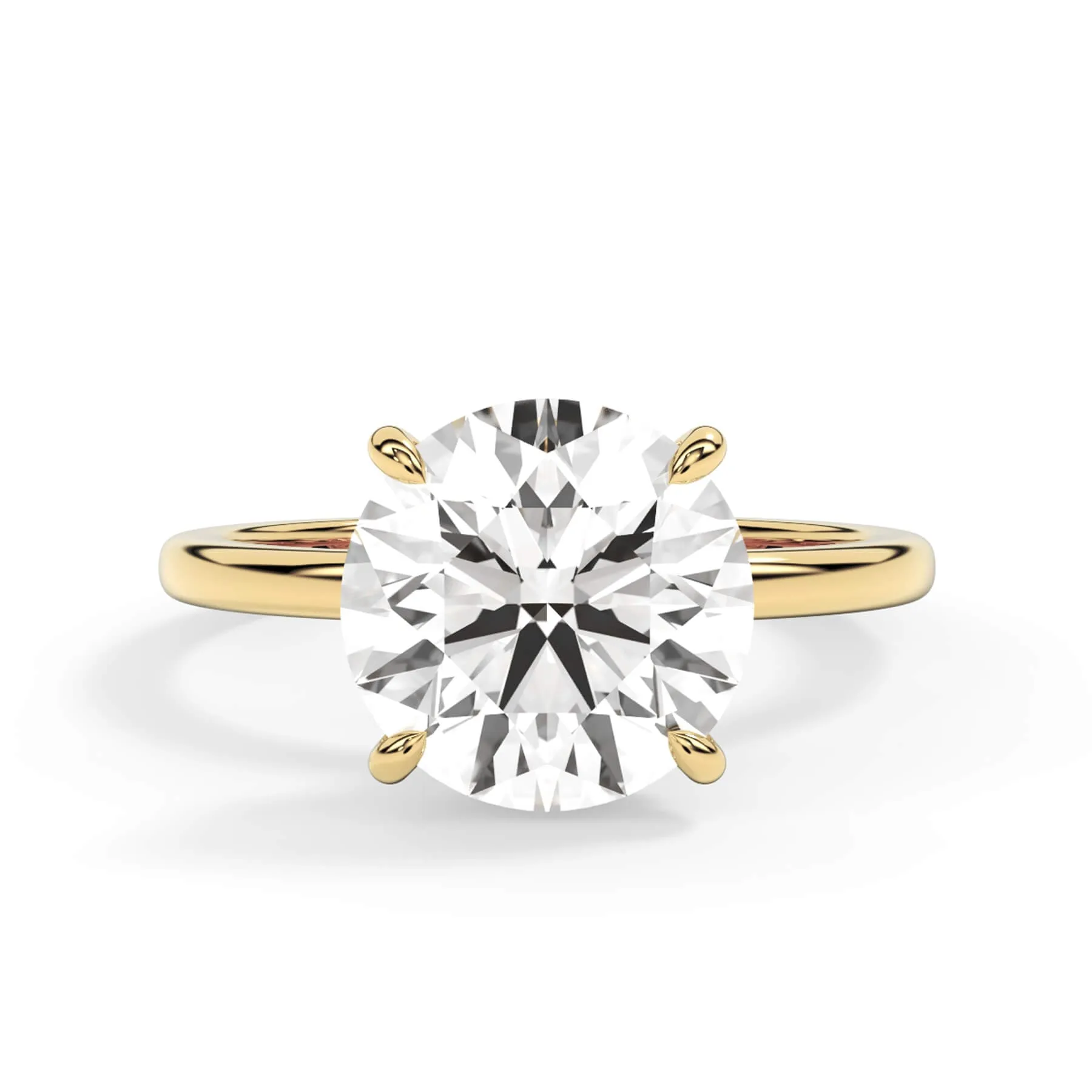 Wrap Diamond Engagement Ring with Plain Band - Yellow Wrap