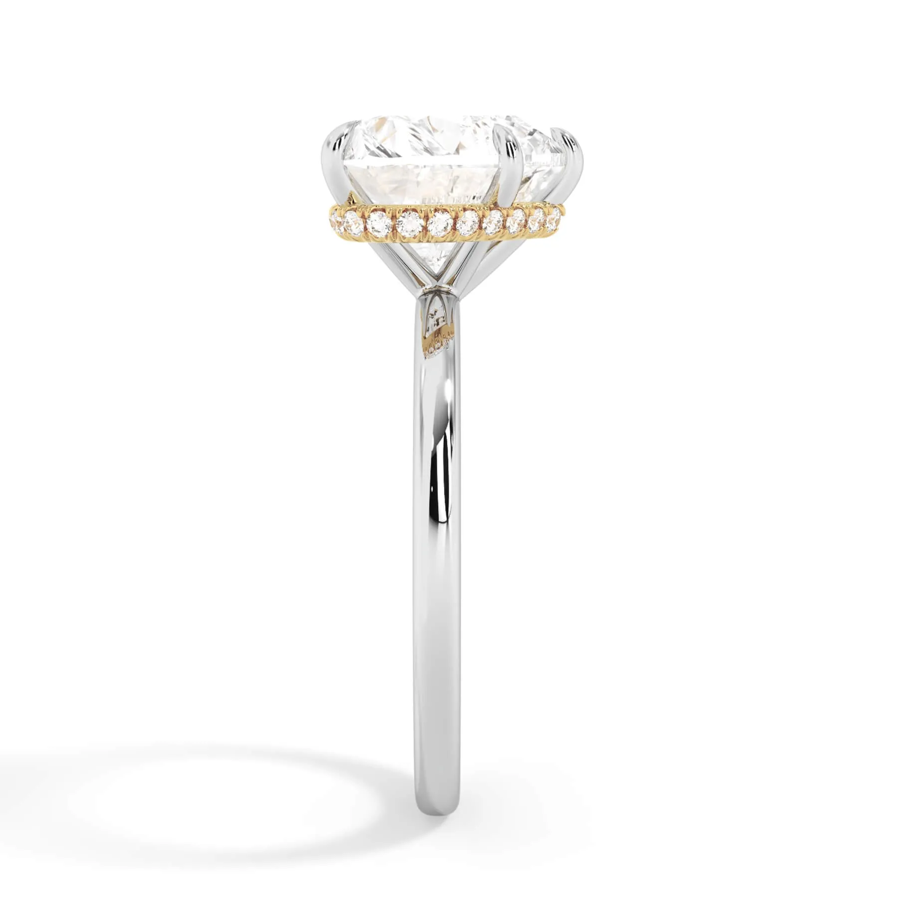 Wrap Diamond Engagement Ring with Plain Band - Yellow Wrap