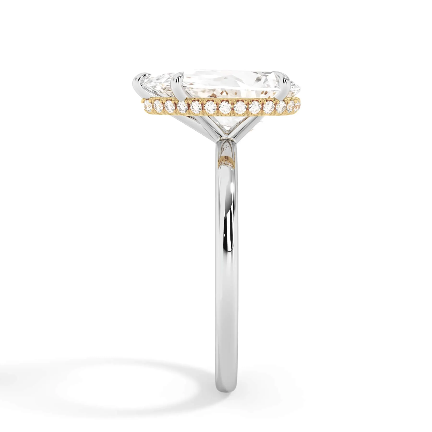 Wrap Diamond Engagement Ring with Plain Band - Yellow Wrap