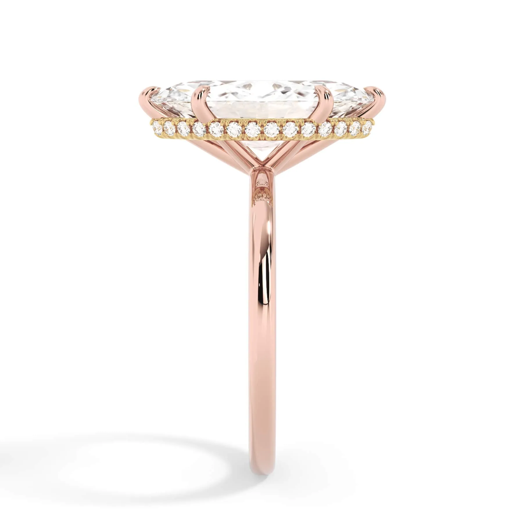 Wrap Diamond Engagement Ring with Plain Band - Yellow Wrap