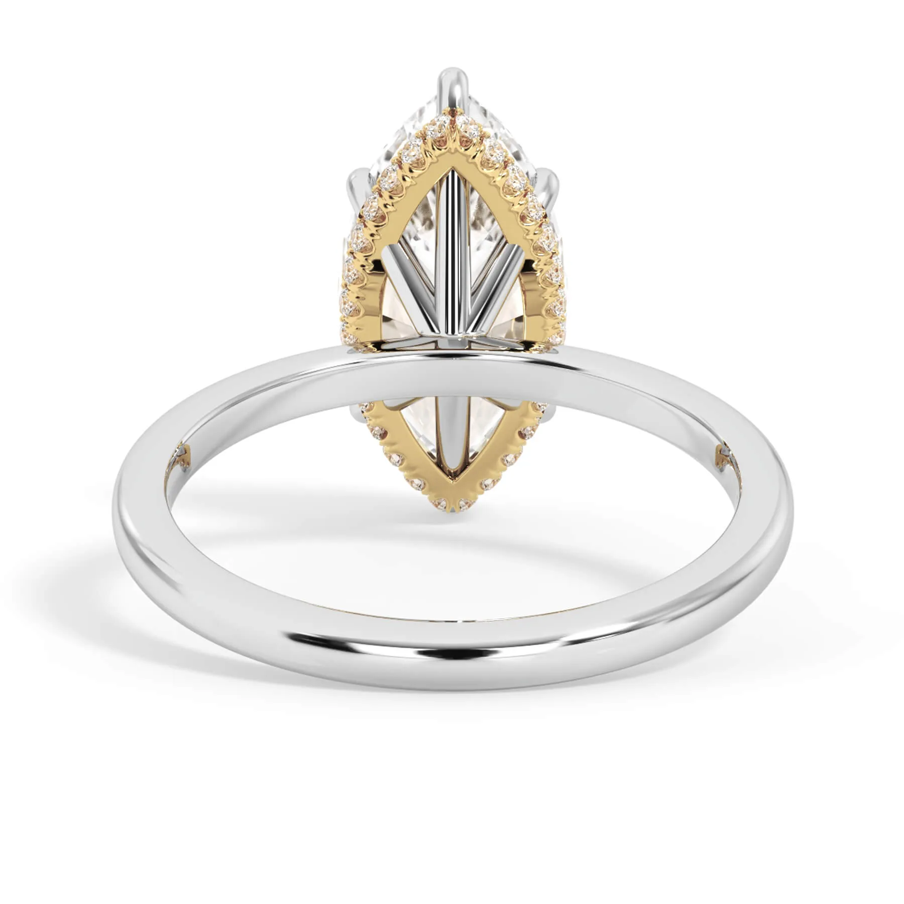 Wrap Diamond Engagement Ring with Plain Band - Yellow Wrap