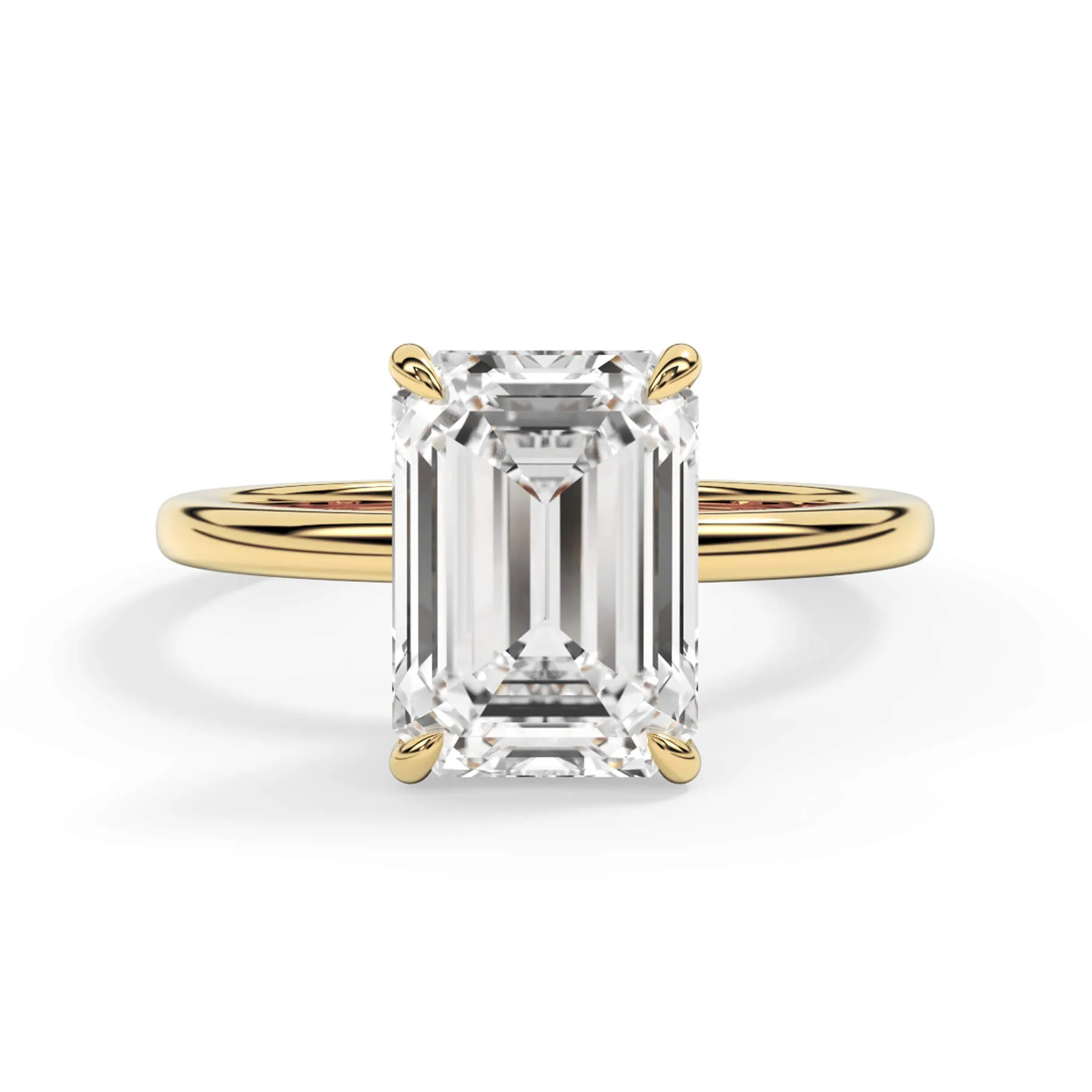 Wrap Diamond Engagement Ring with Plain Band - Yellow Wrap
