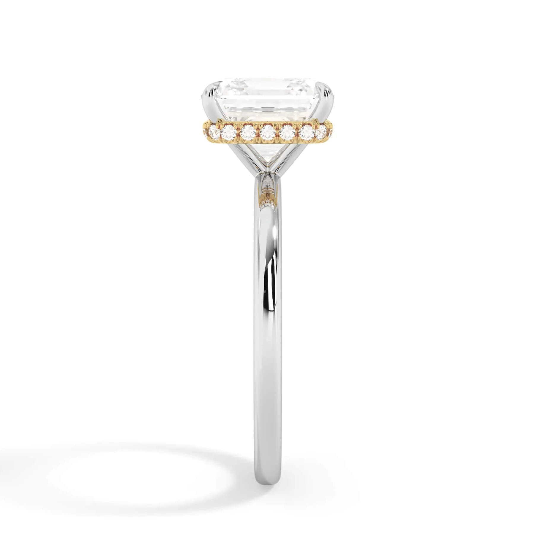 Wrap Diamond Engagement Ring with Plain Band - Yellow Wrap