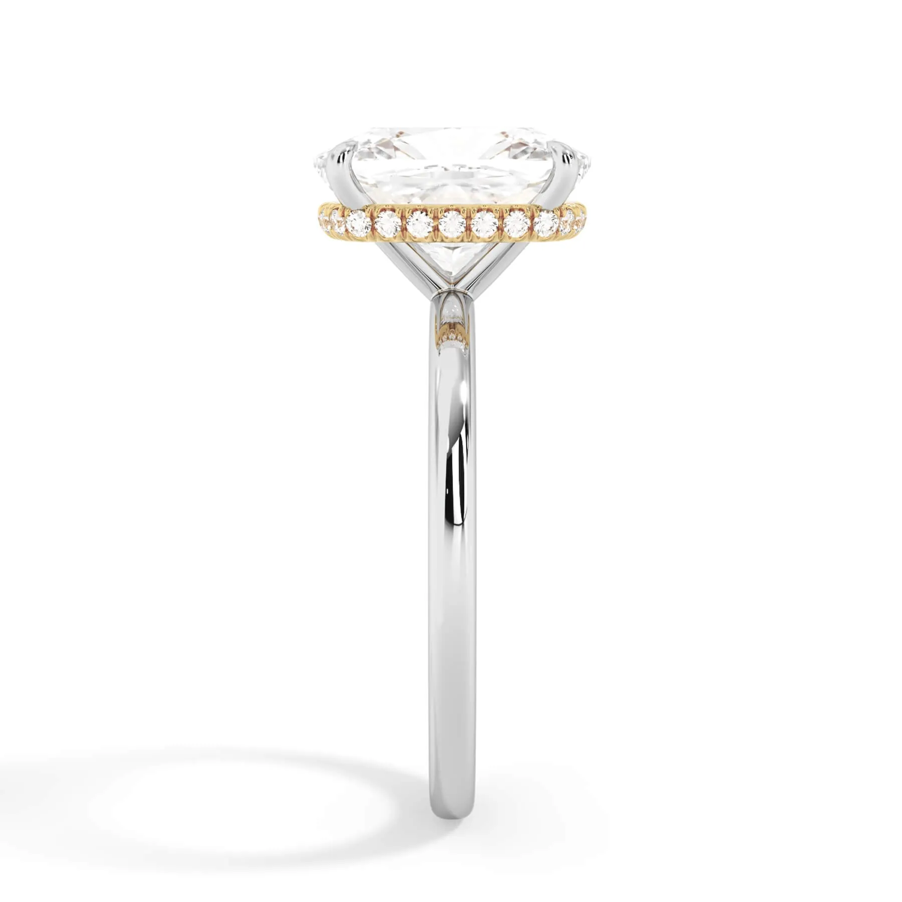 Wrap Diamond Engagement Ring with Plain Band - Yellow Wrap