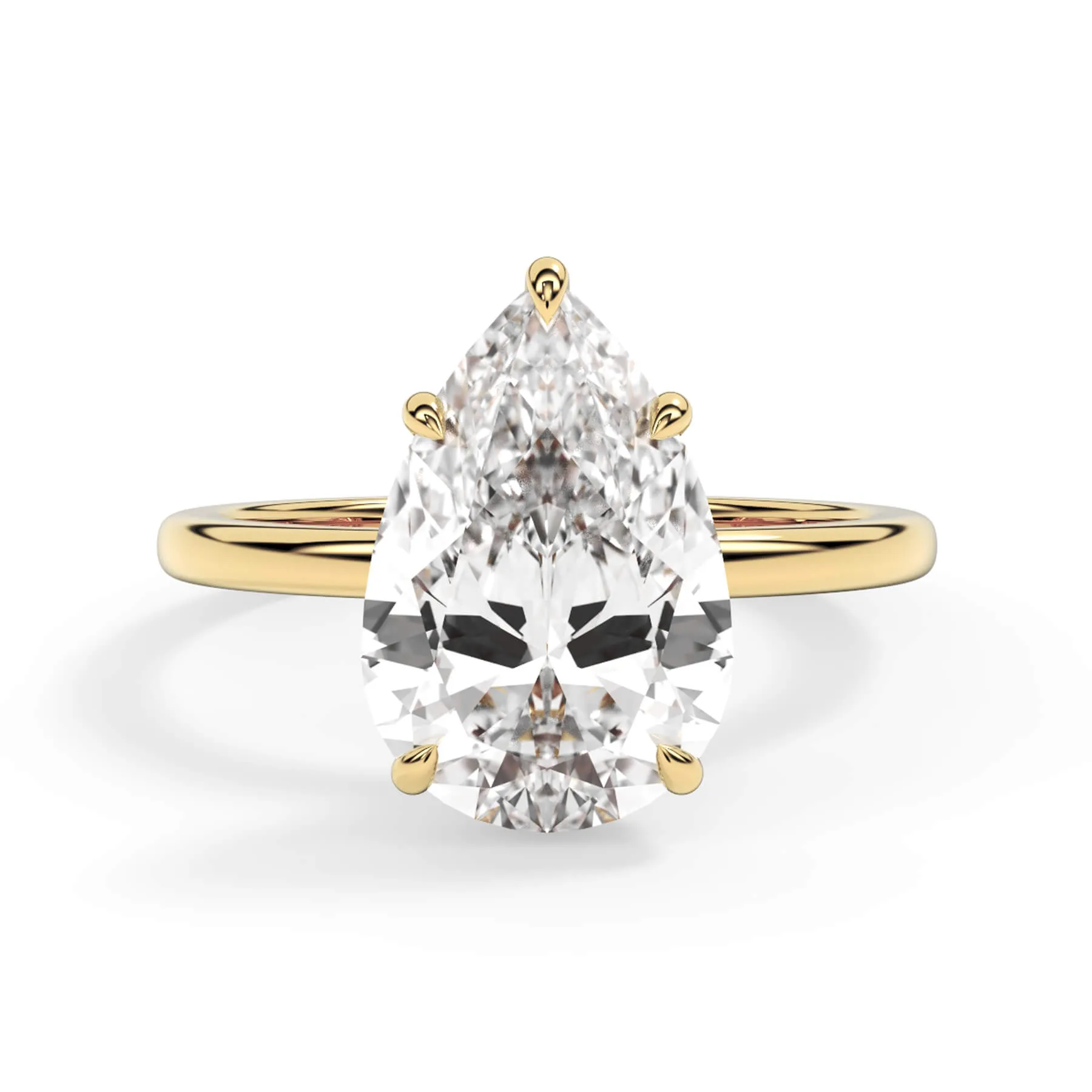 Wrap Diamond Engagement Ring with Plain Band - Yellow Wrap