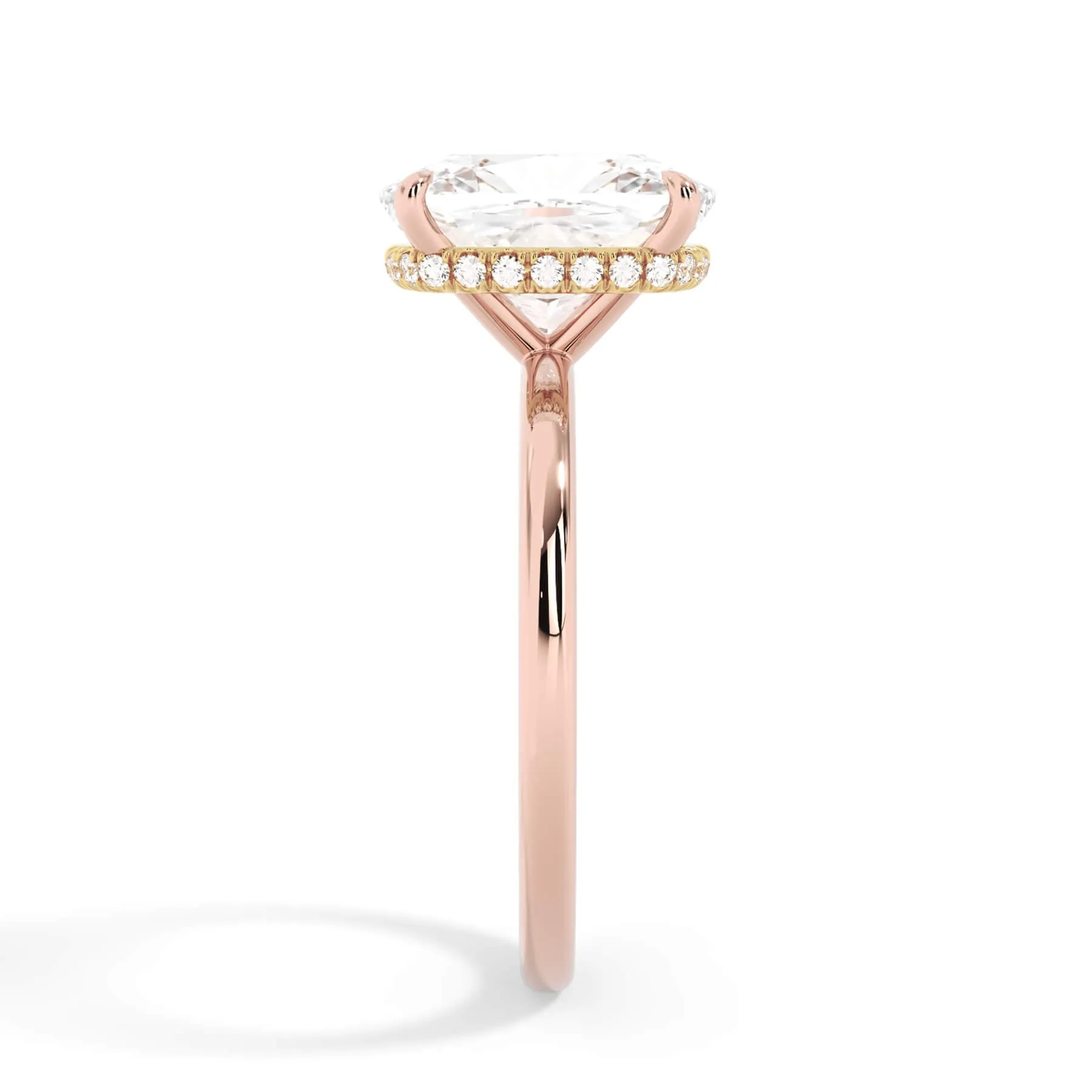 Wrap Diamond Engagement Ring with Plain Band - Yellow Wrap