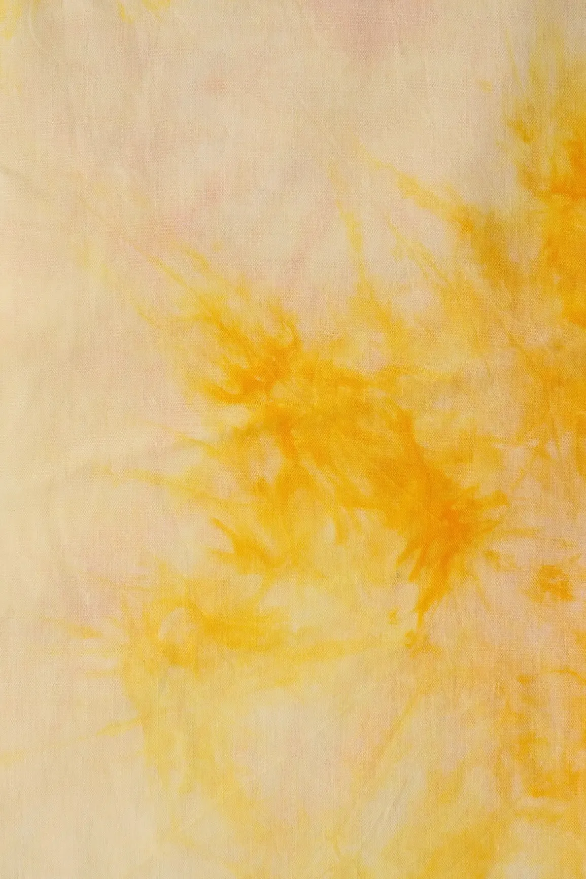 Yellow And Off White Tie & Dye Shibori Print On Pure Cotton Fabric