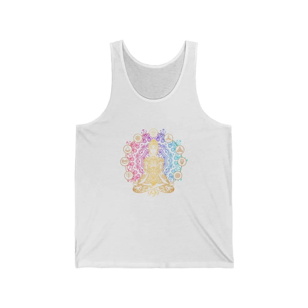 Yoga Spiritual Meditation Unisex Tank Top – Release 999 Angel Number