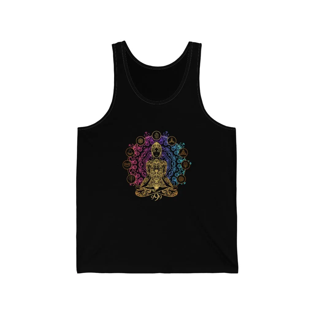Yoga Spiritual Meditation Unisex Tank Top – Release 999 Angel Number