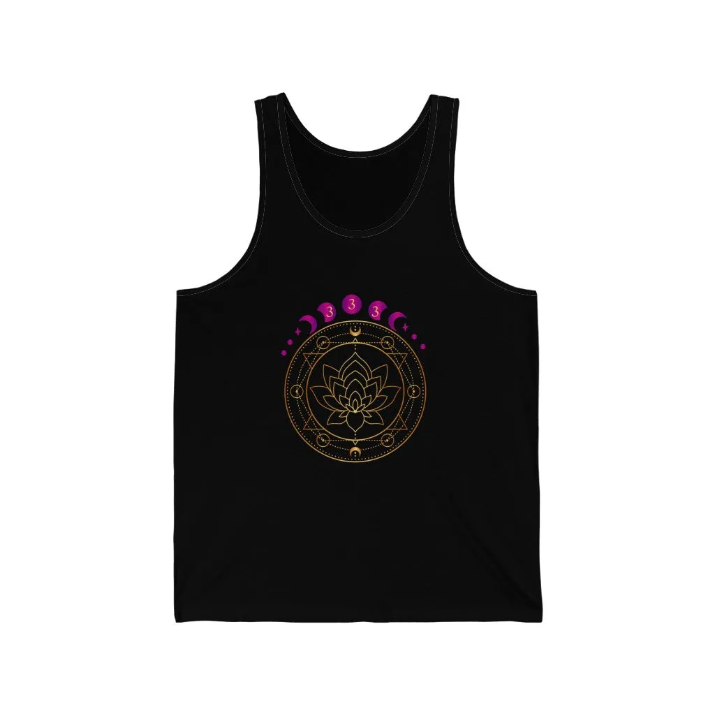 Yoga Spiritual Meditation Unisex Tank Top – Support 333 Angel Number