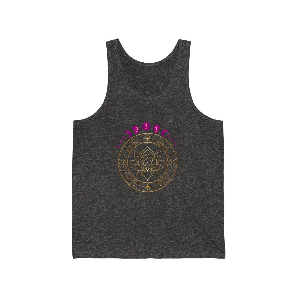Yoga Spiritual Meditation Unisex Tank Top – Support 333 Angel Number